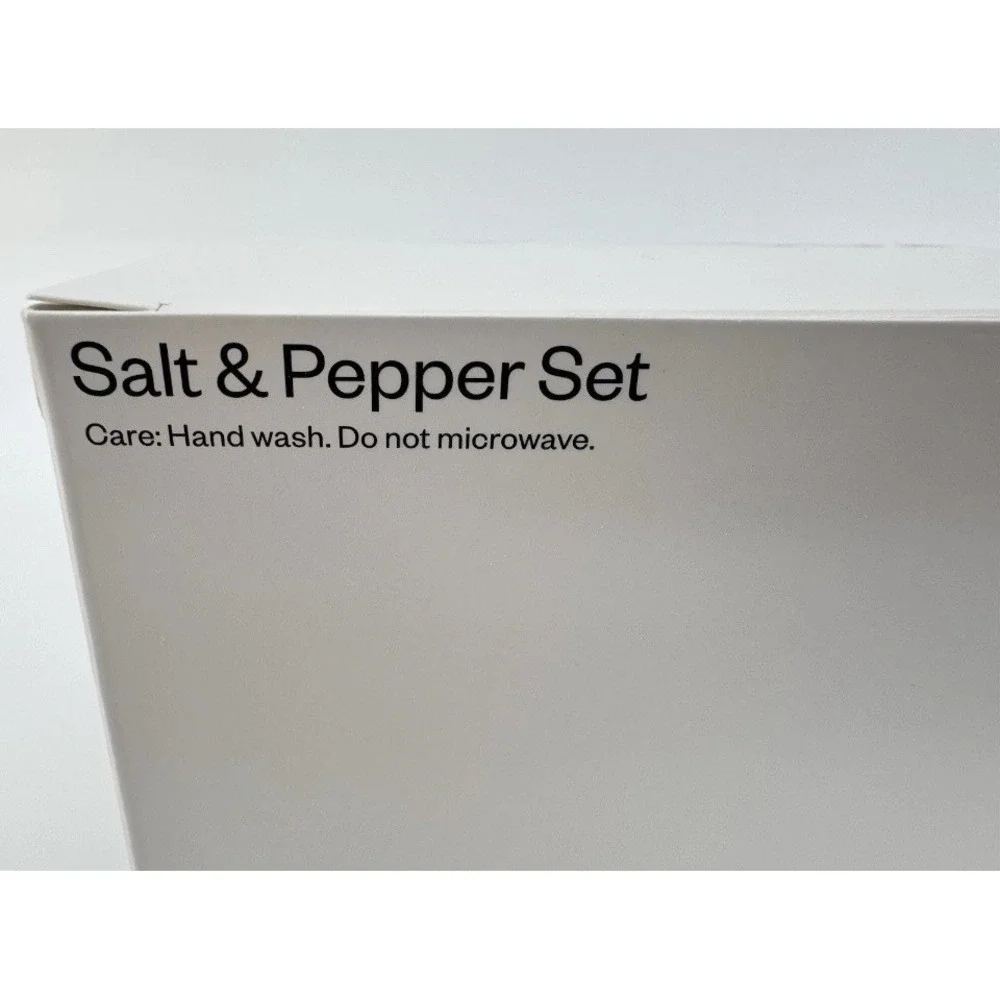 Room Essentials Ceramic Salt & Pepper Set, Black and White